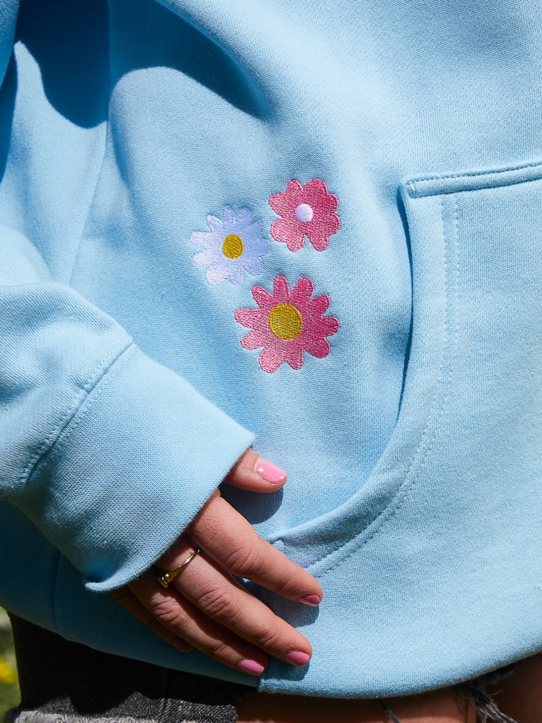 Bouquet Hoodie - Sky Blue - Image 3