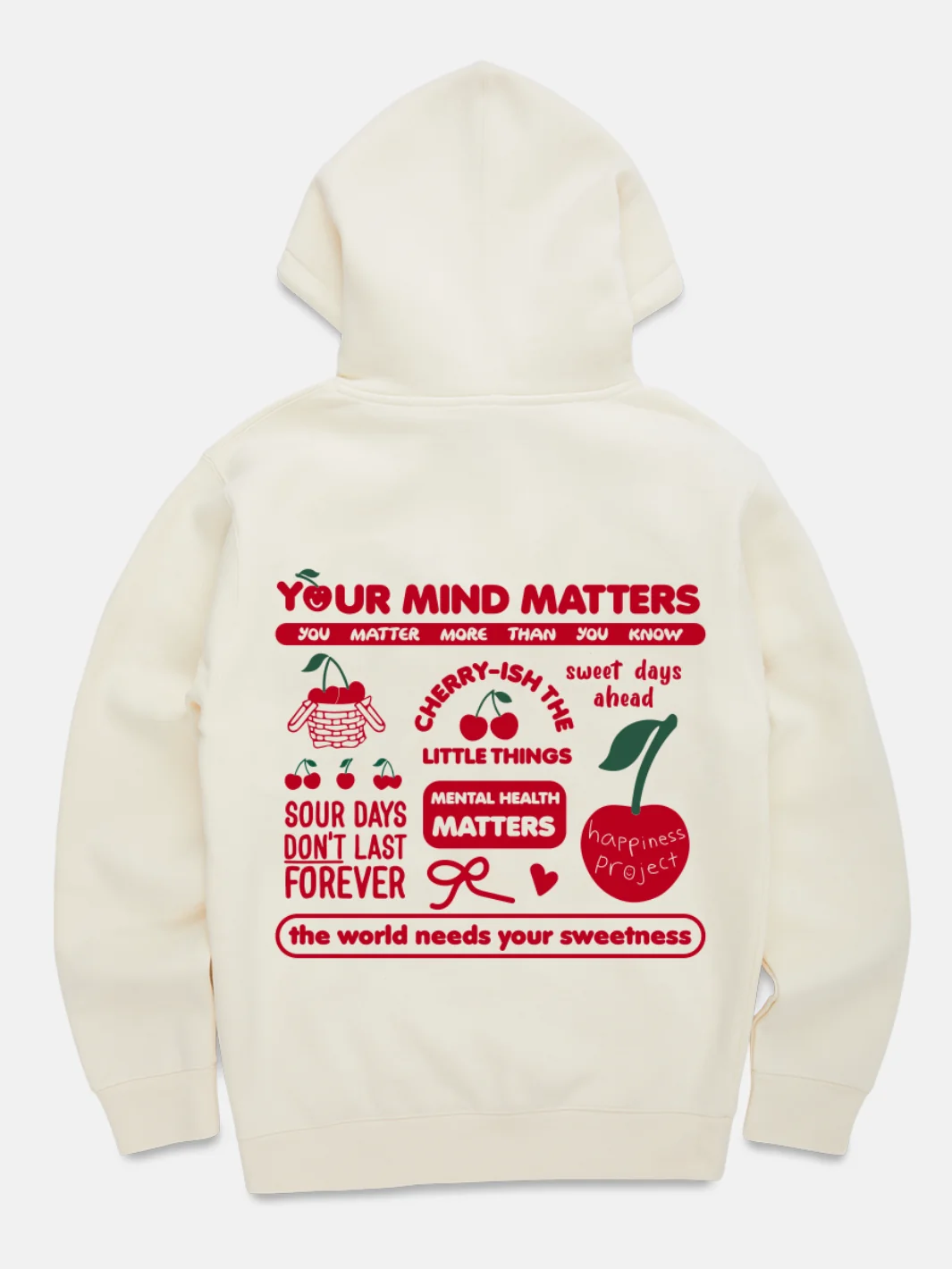 Cherry Hoodie - Cream