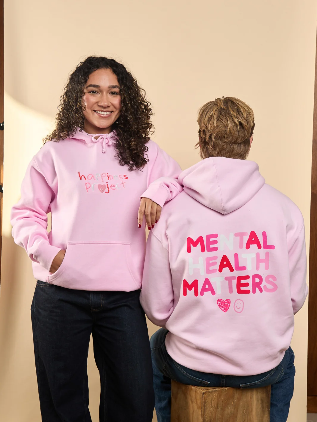 Mental Health Matters Heart Hoodie - Pink - Image 3