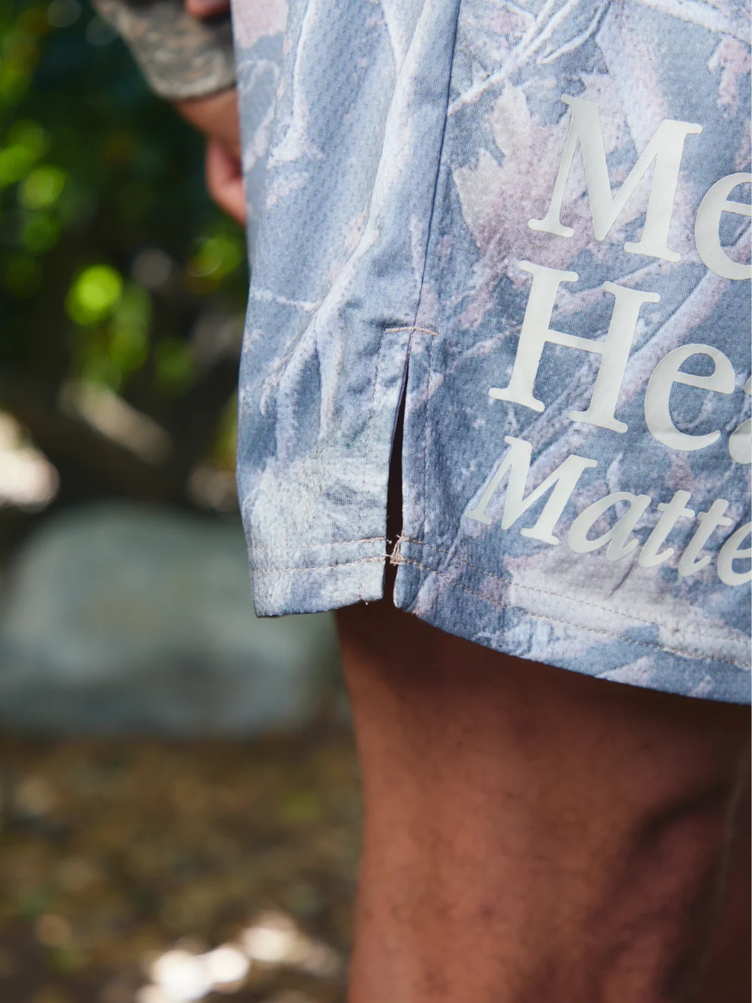 Mental Health Matters Mesh Shorts - Camo / Cream - Image 6